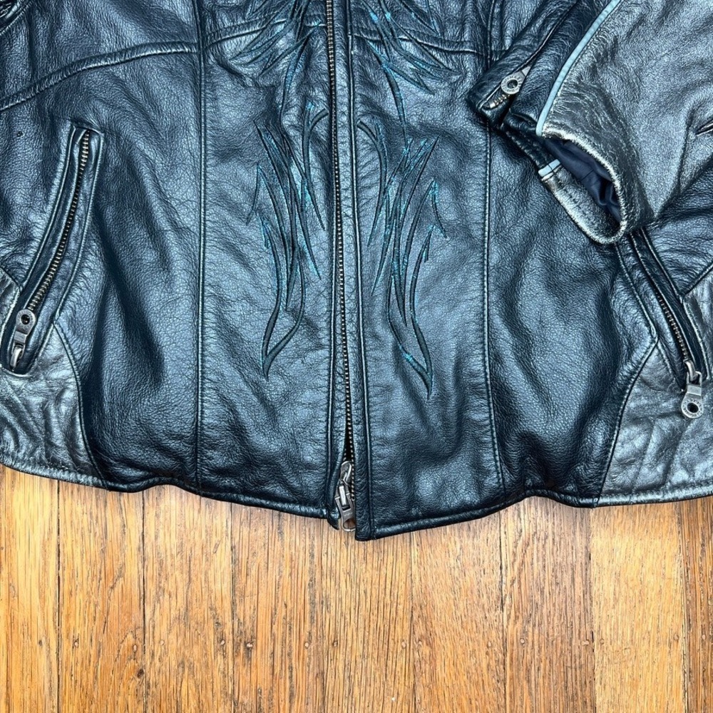 Harley Davidson Leather Jacket - Women's XL - 07 McBling Y2K - Twilight - Picture 7 of 11
